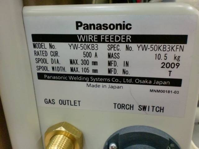 1000円スタート　格安　パナソニック　ワイヤー送給装置　YW-50KB3K　半自動　送り機　単体　本体のみ　新品　未使用品