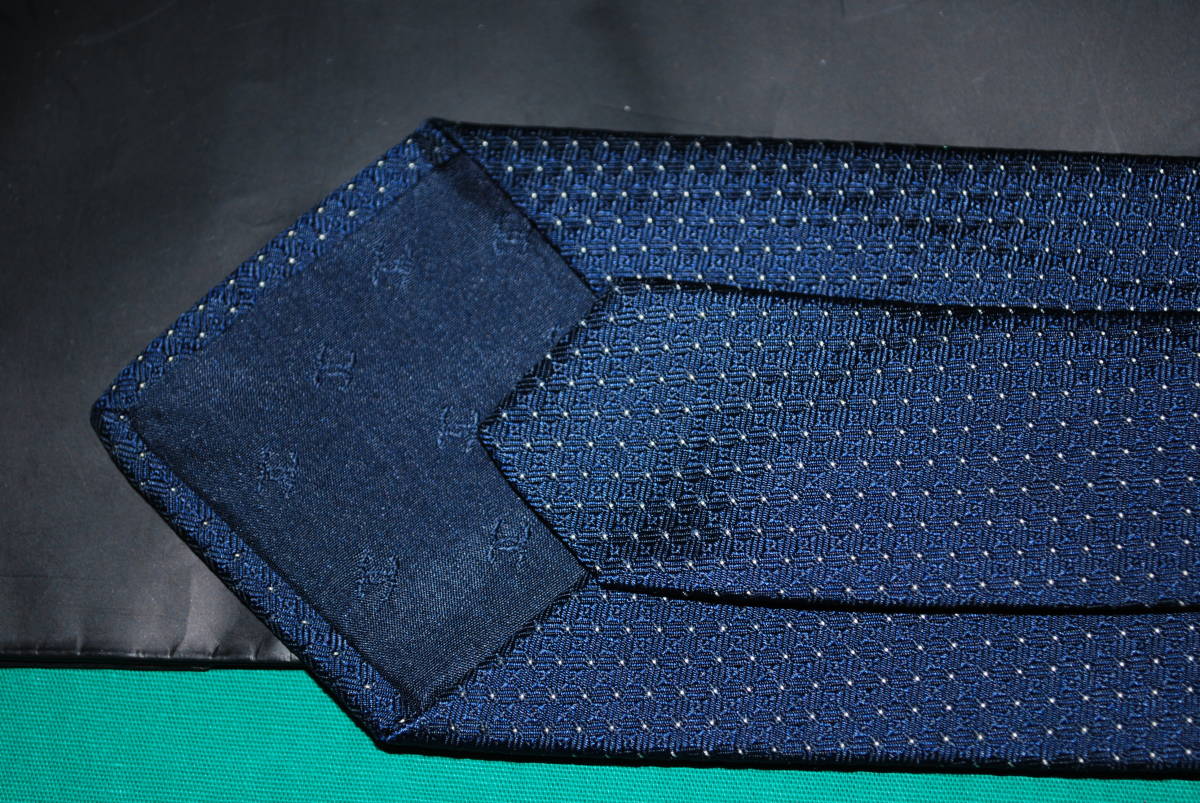 極美品 シャネル ネクタイ 紺 CCココマーク シルクジャガード ☆極美品☆