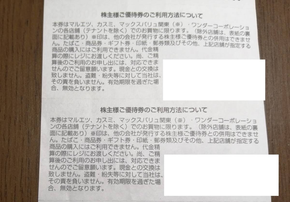 ミニレター送料無料 USMH 株主優待 1000円分（100円券×10枚） マルエツ カスミ マックスバリュ関東　ユナイテッドスーパーマーケット _2