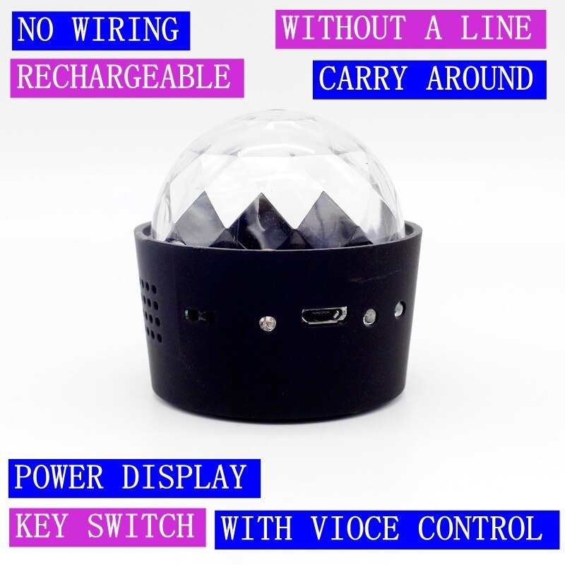 Tak wai lee led車djライトソース音楽制御ストロボフラッシュrgb usb電源表示持ち歩くホームktvパーティーステージ回転