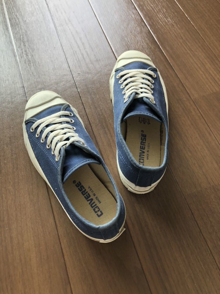 【美品】1990s USA製 CONVERSE コンバース　ジャックパーセル NAVY キャンバス US 4 1/2 MADE IN USA ビンテージ