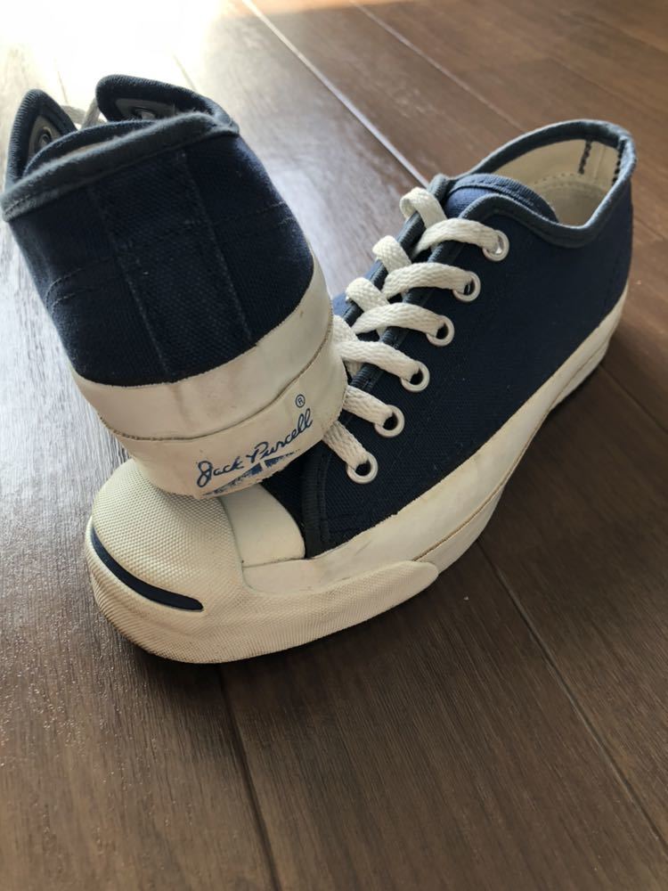 【美品】1990s USA製 CONVERSE コンバース　ジャックパーセル NAVY キャンバス US 4 1/2 MADE IN USA ビンテージ