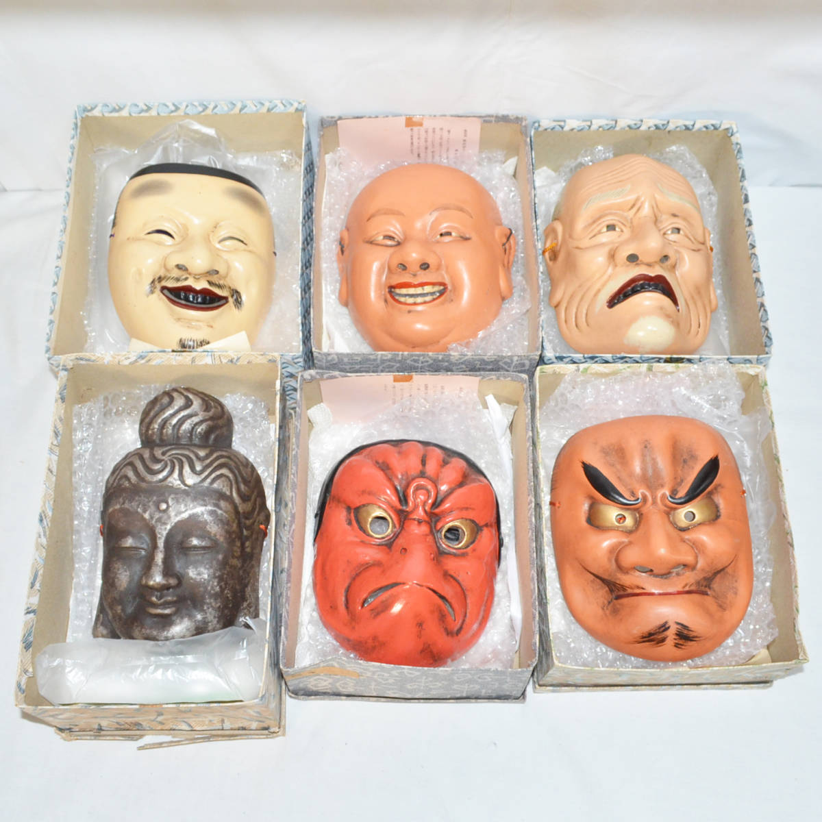 芳徳斎 お面 貴徳番子/毘沙門/釈迦如来/崑崙八仙/延命冠者/思金神 神楽面 能面 飾り面 まとめて 6点 現状 :2(その他)|売買された ...