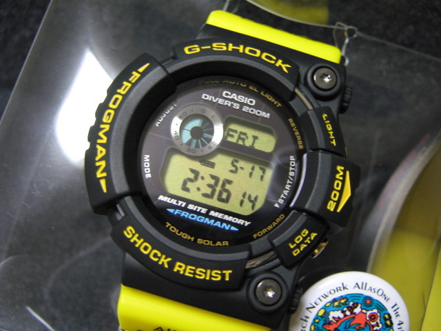 G-SHOCK]GW-204K-9JR FROGMAN イルクジ (黒/黄)中古美品(本体・ベゼル