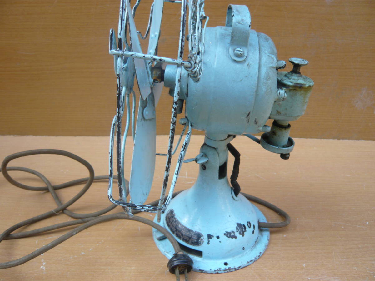 【赤字超特価，爆買い】 扇風機　芝浦電機　４枚羽根/１２インチ　　鉄製　ジャンク品　アンティーク　インテリア用品