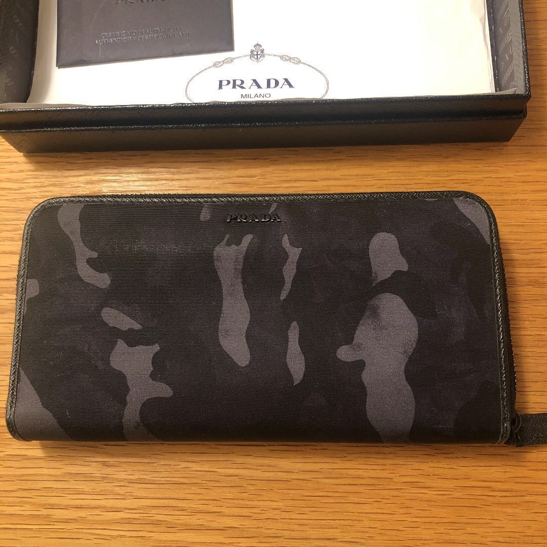 ★美品★プラダ 長財布 黒迷彩