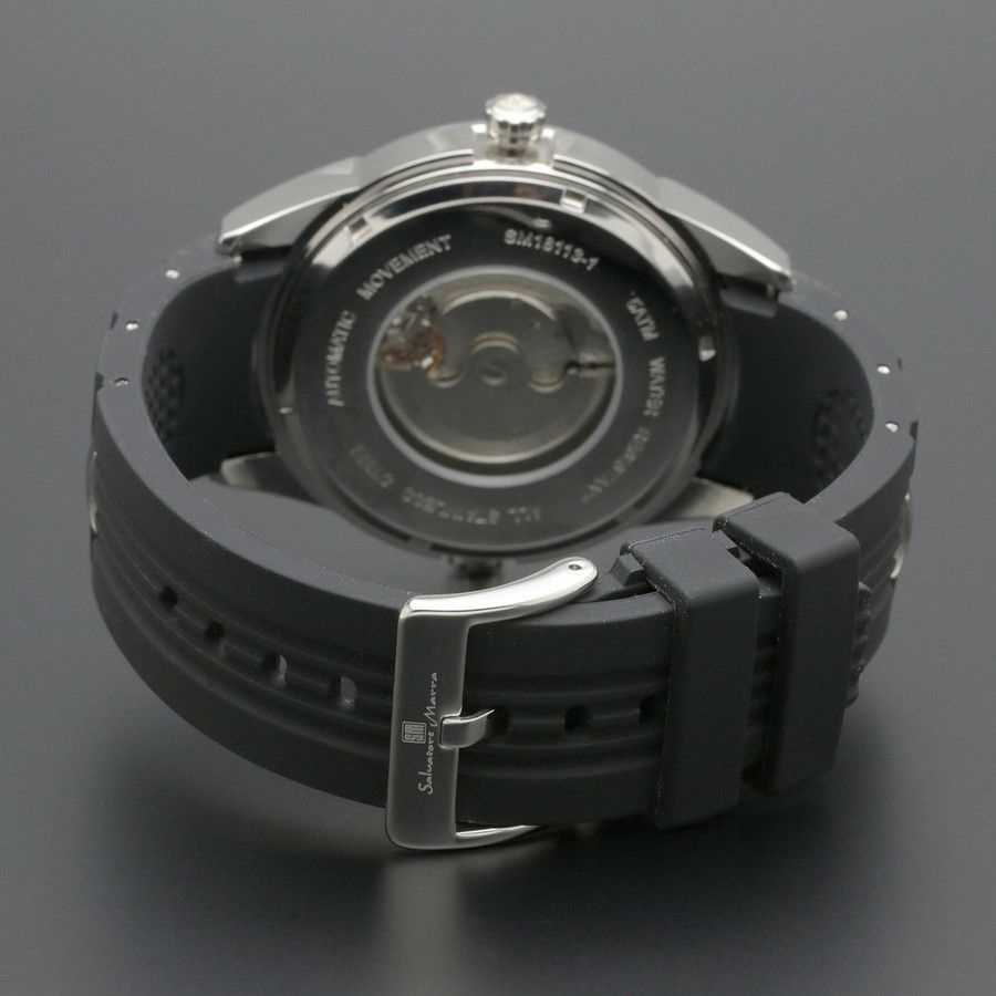 新品正規品【最新作】サルバトーレマーラSALVATORE MARRAアンティークレトロ自動巻きツインクォーツ腕時計メンズプレゼントギフト白_4