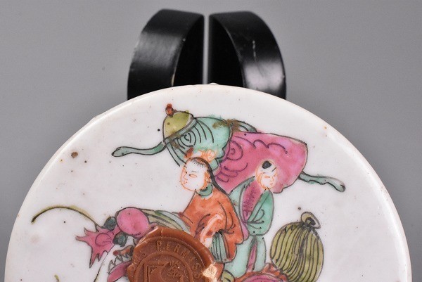 【海】粉彩茶壺　花鳥文　時代　骨董品 時代品 中国美術 海粉彩茶壺 花鳥文 時代 骨董品 時代品 中国美術 海粉彩茶壺 花鳥