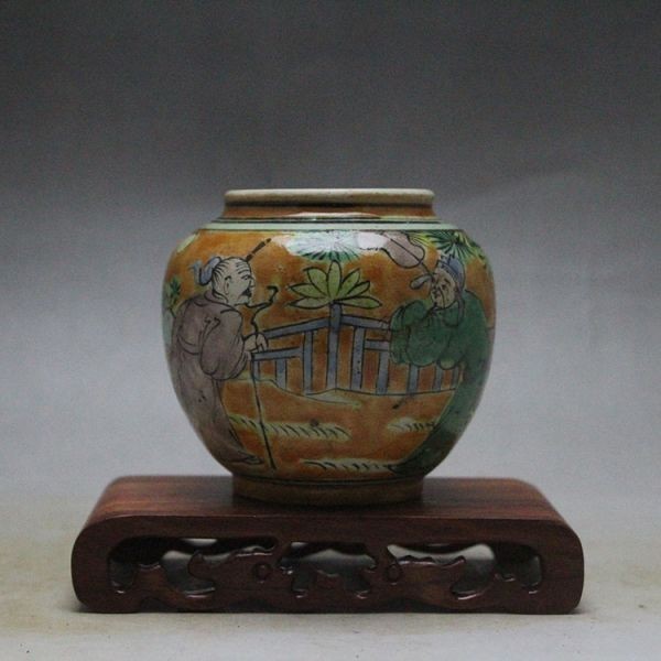 中国美術 唐三彩 骨董 唐物 古玩 中国古董品 明 時代唐物 三彩 中国古美術 賞缶 唐物古玩 置物 gg48 氷