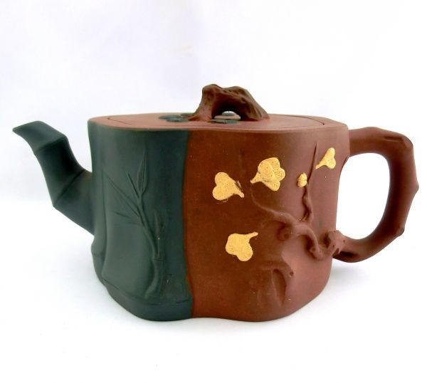 1000円～ 骨董 アンティーク 茶器 中国宣興 朱泥急須 松竹梅 L434 2026