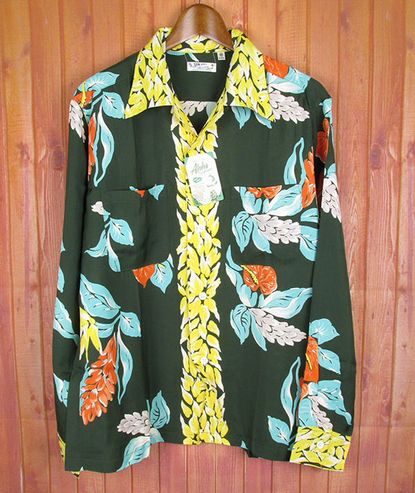  SSKSS2122 サンサーフ SS23302 LEI TROPICAL FLOWERS 長袖 アロハシャツ M グリーン 品 クリックポスト可 1円スタート(アロハシャツ)｜売買されたオークション情報、yahooの商品情報をアーカイブ公開 - オ アロハシャツ