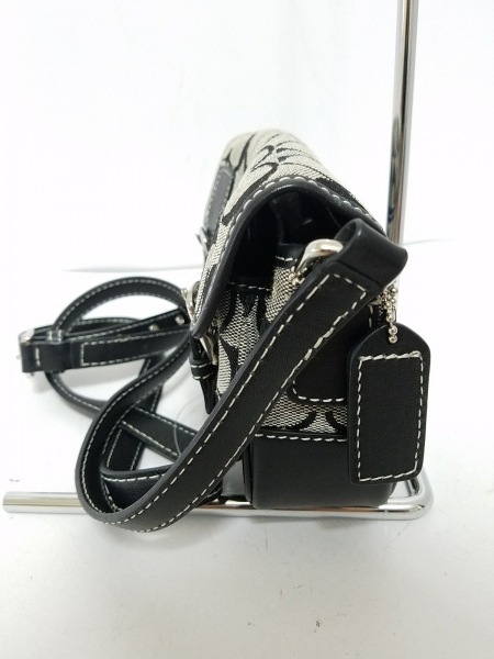 販促大王 コーチ COACH ショルダーバッグ 6844 シグネチャーミニフィールドバッグ ジャガード×レザー アイボリー×黒 バッグ