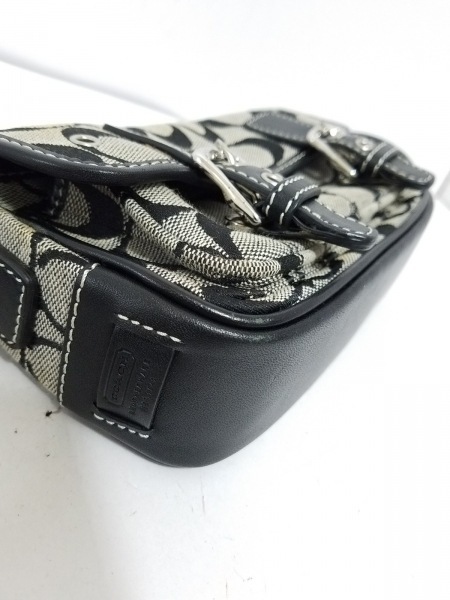 販促大王 コーチ COACH ショルダーバッグ 6844 シグネチャーミニフィールドバッグ ジャガード×レザー アイボリー×黒 バッグ
