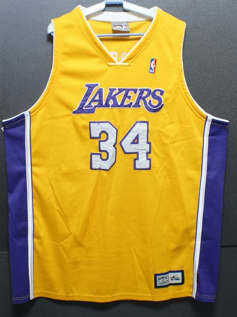 NBA レイカーズ ユニフォーム 0 #34 シャキール・オニール オニール ロサンゼルスレイカーズシャキール・オニール 刺繍ユニフォーム シャキール Ness &amp; ロサンゼルス・レイカーズ O'Neal ナイキ ロンゾボール