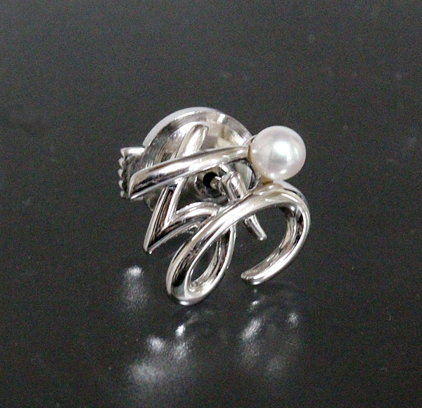 タサキ 田崎 TASAKI パール 3.5mm ブローチ SV 極美品●ピンブローチ