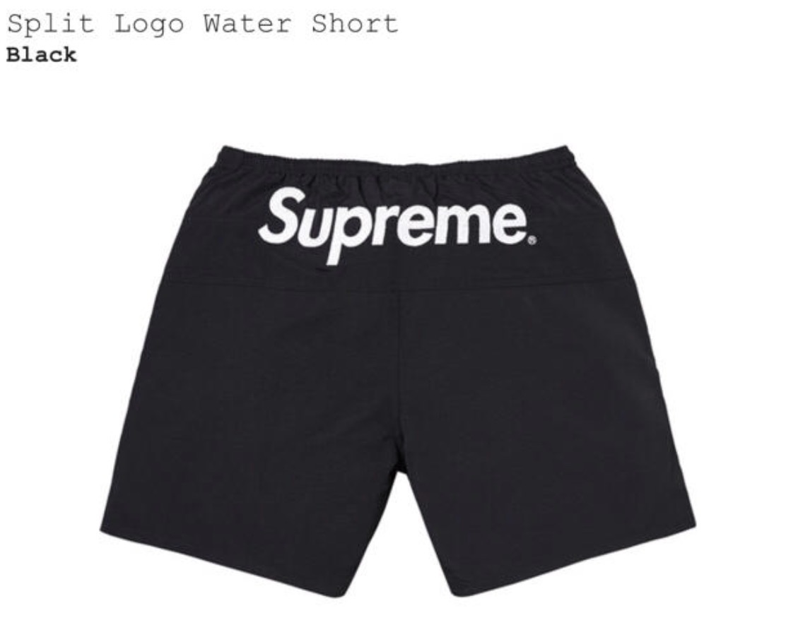国内正規【黒/Lサイズ】17ss Supreme Split Logo Water Short Shorts Black ショーツ ハーフパンツ 海パン Box Logo 黒 ブラック L