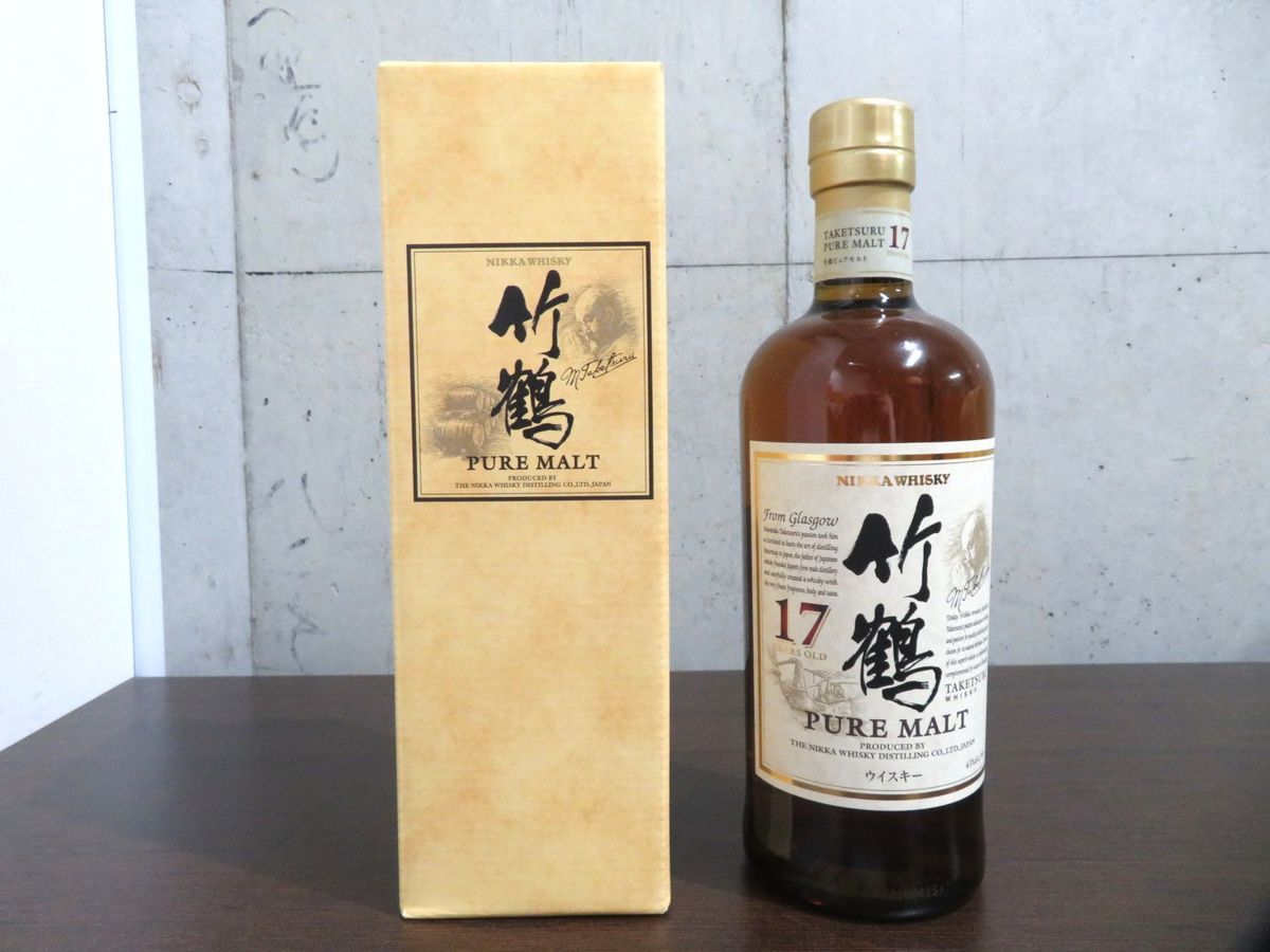 竹鶴 ピュアモルト ニッカ 21年 未開栓 ウイスキー 箱付き 700ml 17年 未開