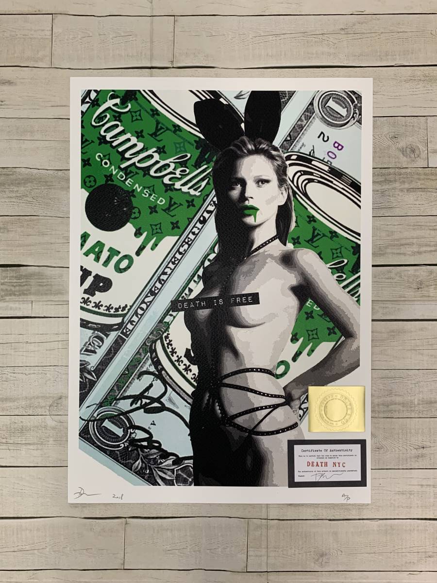 本物 Death NYC Kate Moss ケイトモス x アンディウォーホル COA付