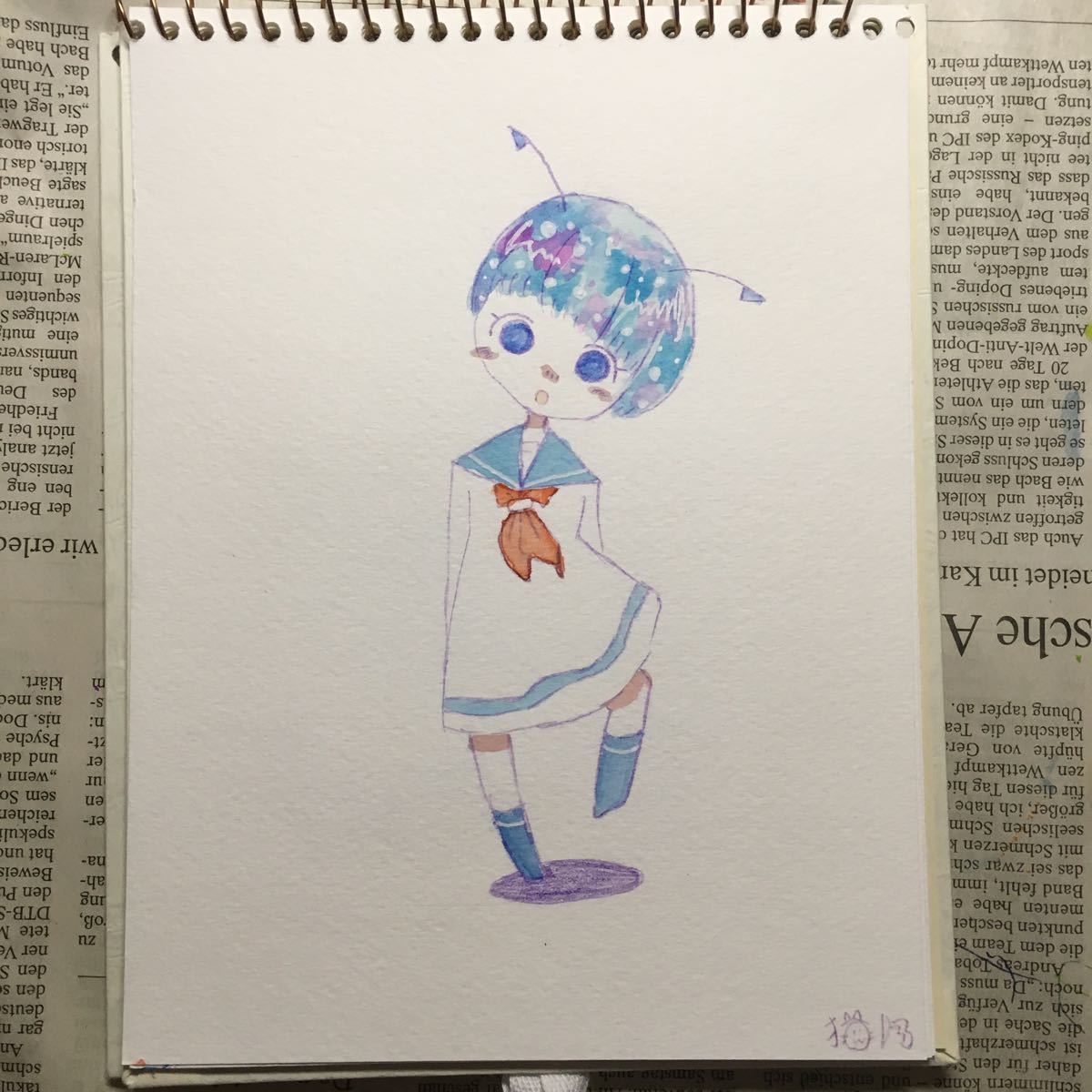 オリジナル手描き原画イラスト 宇宙人コットちゃん よいしょー 手描きイラスト 売買されたオークション情報 Yahooの商品情報をアーカイブ公開 オークファン Aucfan Com