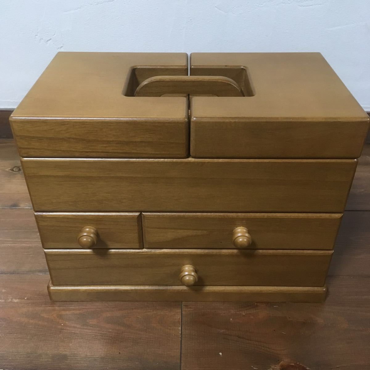 中古★木製ソーイングボックス★裁縫箱