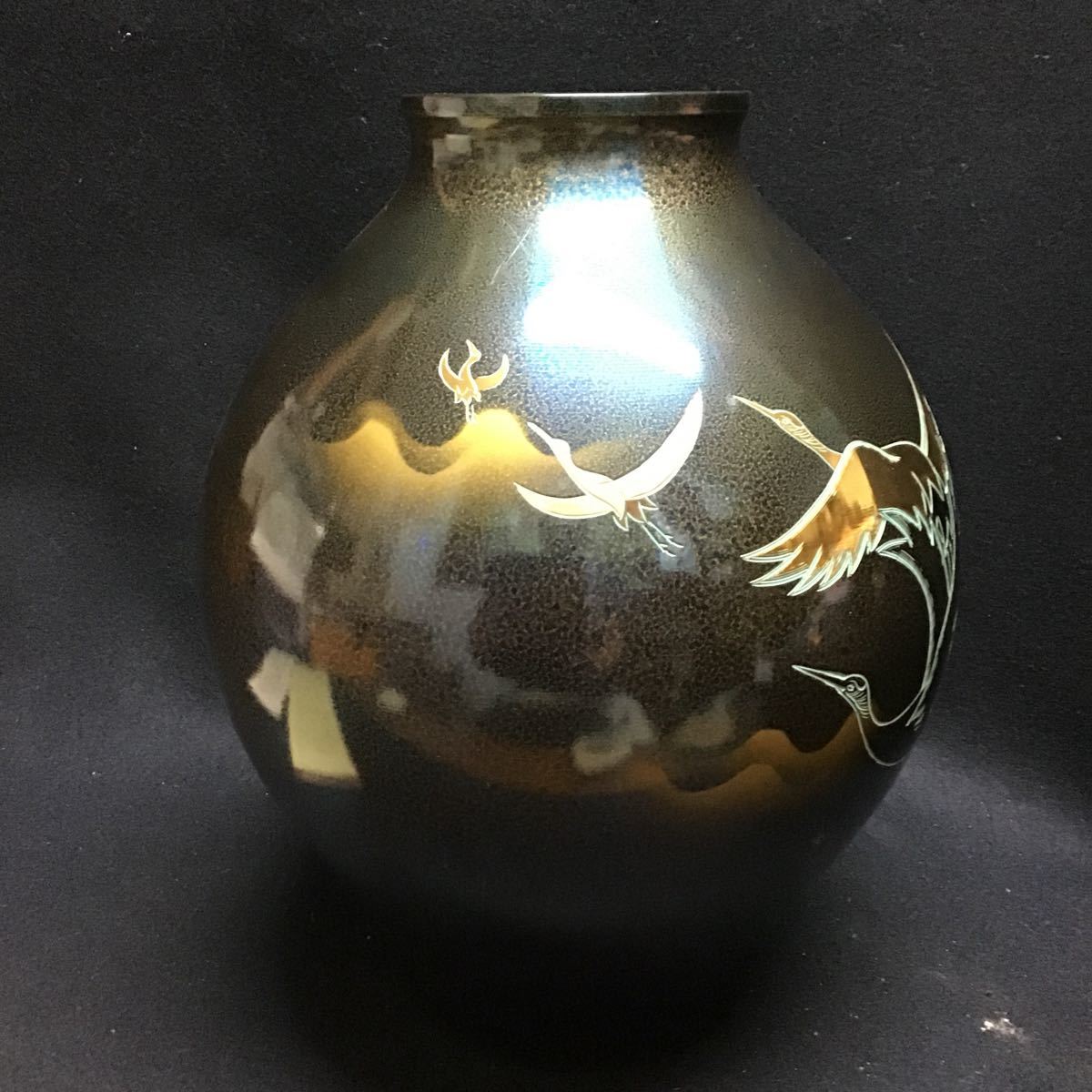 花器・花瓶　坂田七太郎作　青銅(ブロンズ)製 正価 高岡銅器 坂田七太郎 青銅花瓶 金銀象嵌 龍仙造 共箱入り 壺 壷