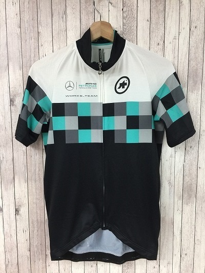 アソス assos AMG PETRONAS 半袖 サイクルジャージ M 白黒チェレステ