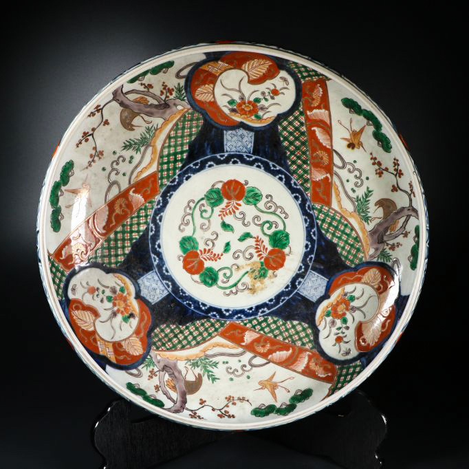 古伊万里 色絵 花鳥文 鉢 明治時代 色絵花卉文輪花鉢〈伊万里／〉 文化