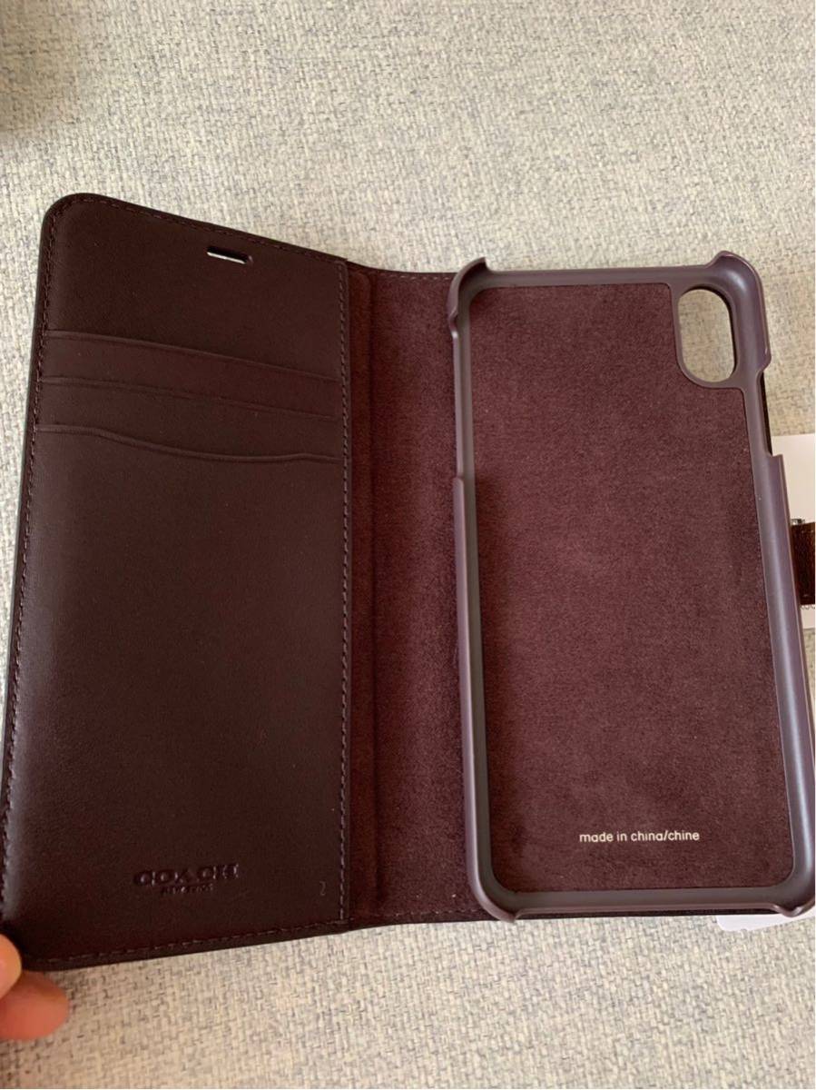 【新品】COACH コーチ 手帳型 スマホケース XS MAX カーキ