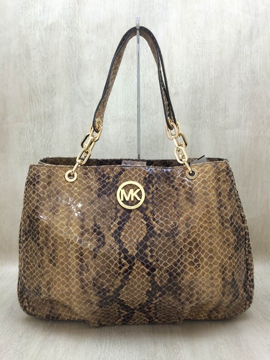 MICHAEL KORS◆トートバッグ/-/BRW/アニマル