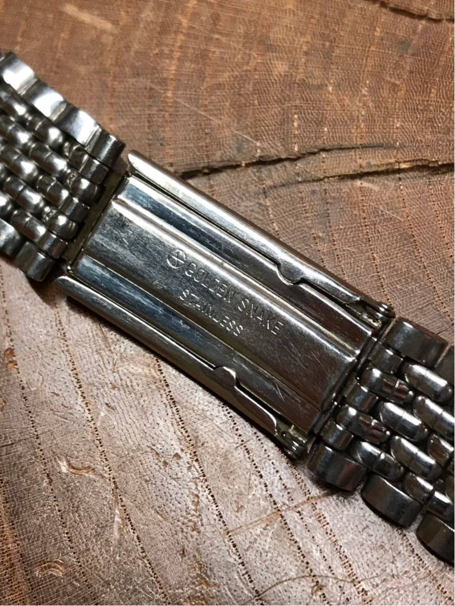 【GOLDEN SNAKE】18mm ライスブレス　ステンレス　腕時計 ベルト ライスブレス 18mm GOLDEN Snake ビンテージ SNAKE製 - 時計ベルト 18