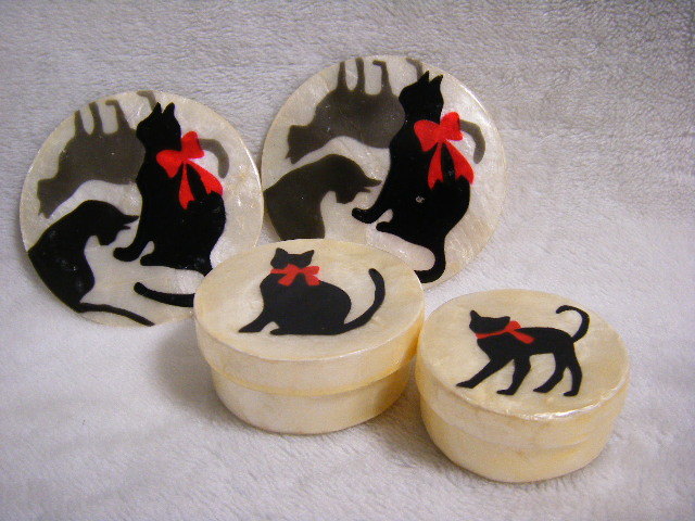 黒猫の小物入れ （4種】ハロウィン手提げ 黒猫 どくろ お菓子入れ 小物 