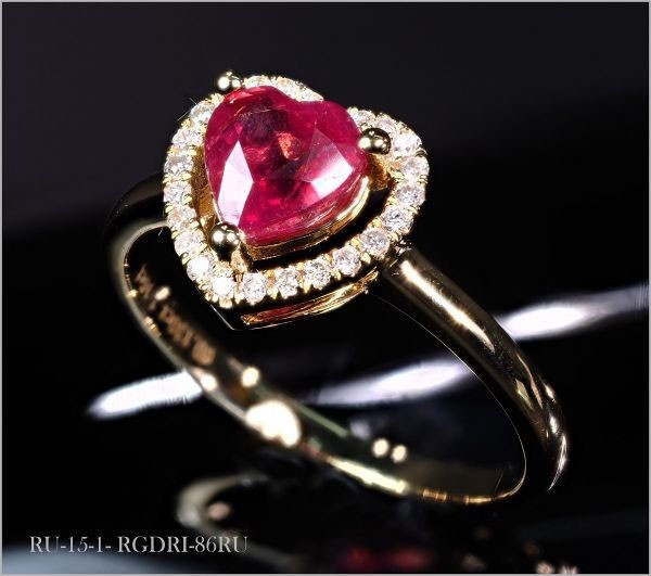 ダイヤモンド ルビー リング ハート DIAMOND⁄RUBY 大粒 指輪 ピンク 