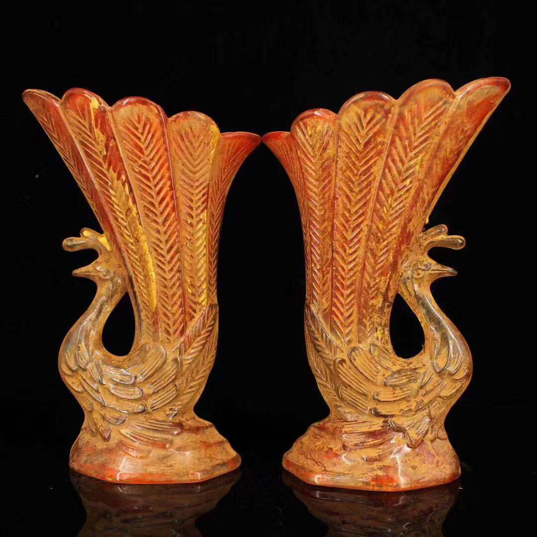 国内外の優れた | 花瓶 花器 鄭碩希 透かし彫り銅器『富貴吉祥龍鳳花瓶』