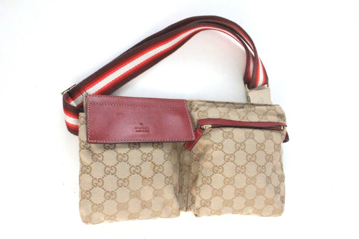 GUCCI グッチ GGキャンバスウエストバッグ 28566 492783 レザー 