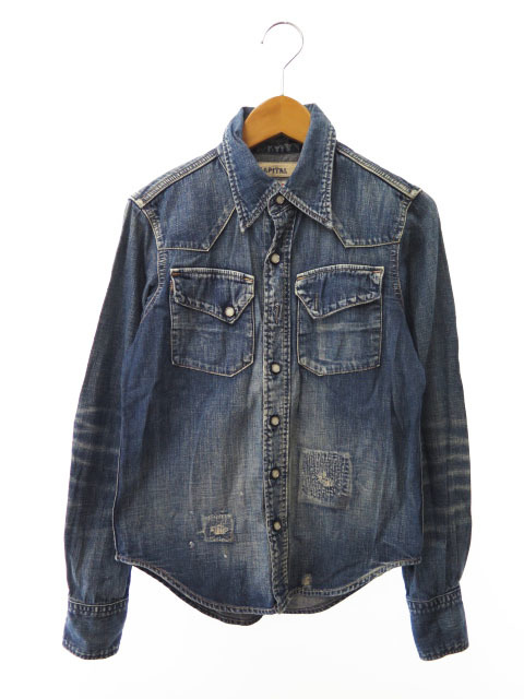 【最新作，限定セール】 キャピタル kapital WESTERN DENIM SHIRT ウエスタン 長袖 デニム シャツ XS インディゴ ブランド古着ベクトル 190921 0005(XSサイズ以下)｜売買されたオークション情報、yahooの商品情報をアーカイブ公開 XSサイズ以下