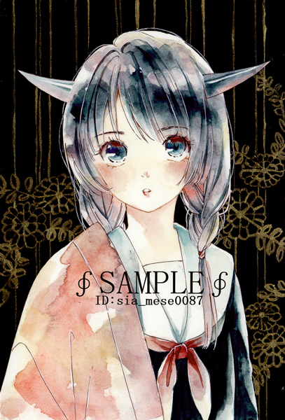 手描きイラスト・オリジナル 【隠れ蓑】葉書2枚セット(手描き
