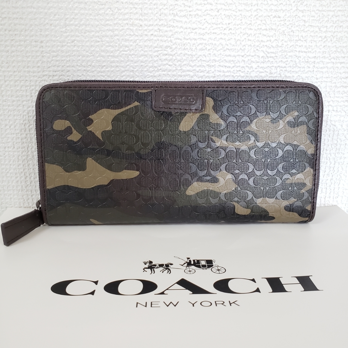 コーチ COACH 長財布 財布 メンズ 迷彩 ラウンドファスナー 