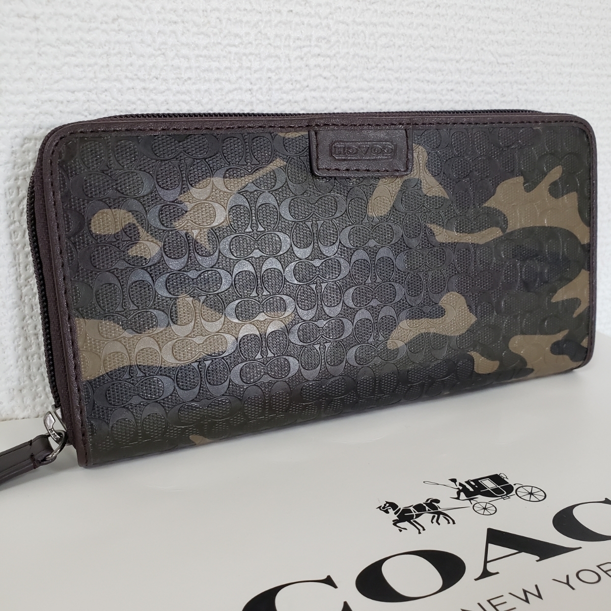 コーチCOACHメンズ長財布ラウンドファスナー迷彩柄カモフラージュ コーチ COACH 長財布 財布 メンズ 迷彩 ラウンドファスナー カモフラージュ レザー 贅沢屋 格安? ロングウォレット