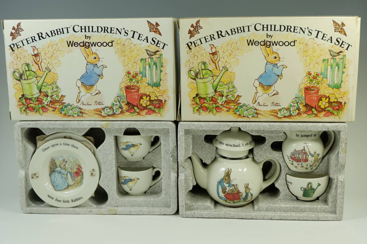 ウェッジウッド) ミニチュアティーセット ピーターラビット ピーター