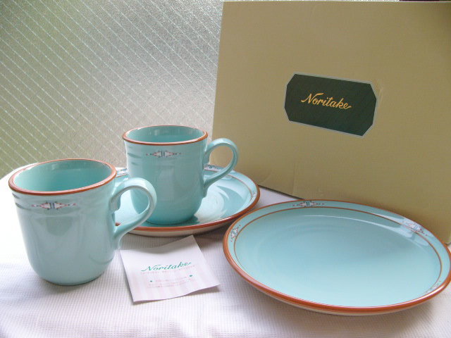 ノリタケ ボルダーリッジ】モーニングセット マグカップ プレート