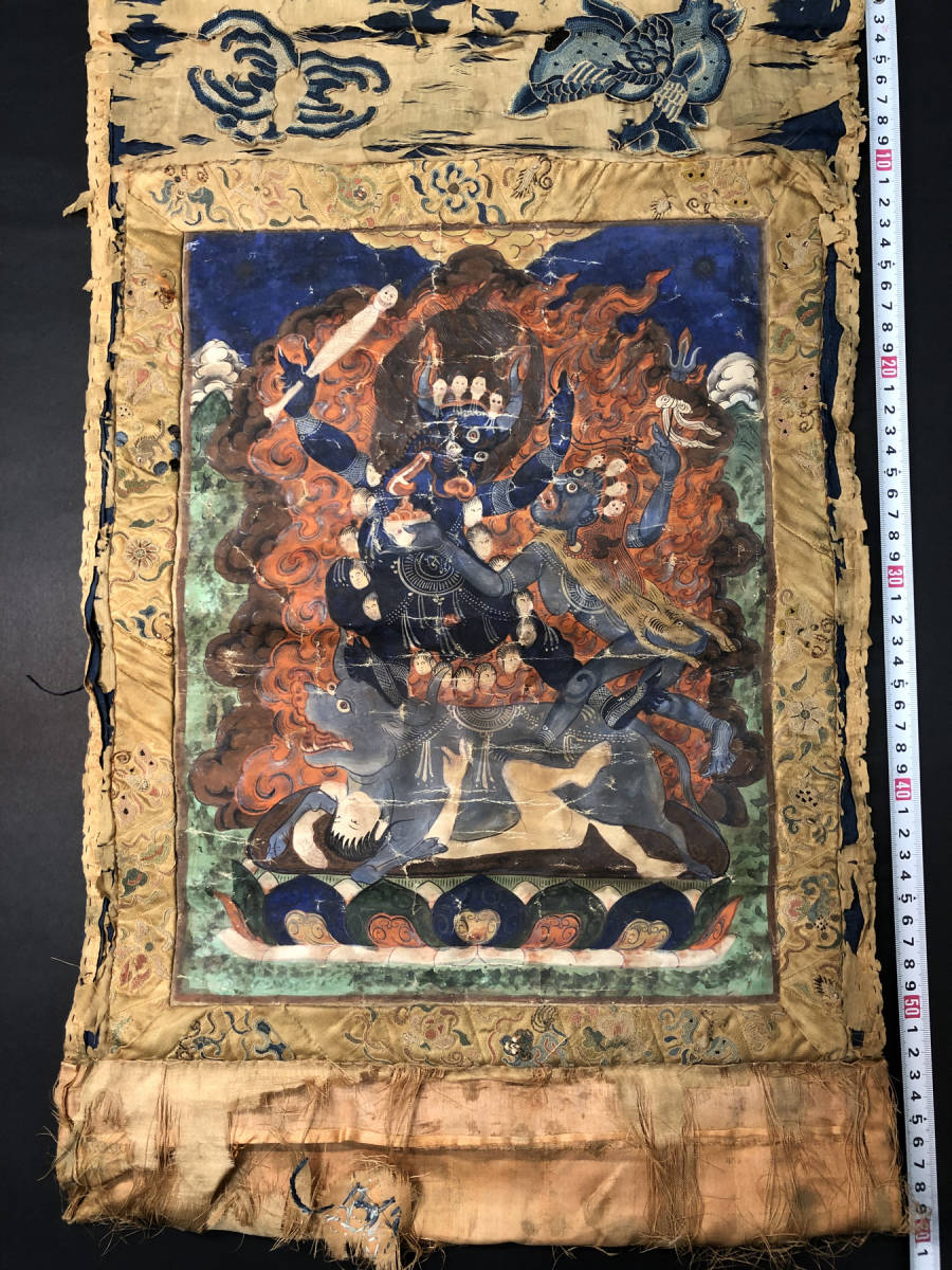 明時代 チベット タンカ 仏教美術/中国美術/仏像/仏画/仏教画/肉筆/掛け軸/蔵出品/時代/ /珍品(その他)|売買されたオークション情報 ...