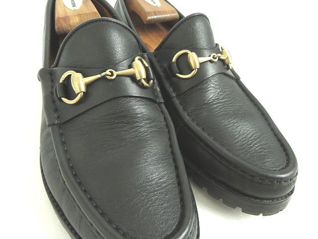 〇美品□伊製 GUCCI グッチ 111 6030 メンズ レザー ホースビット