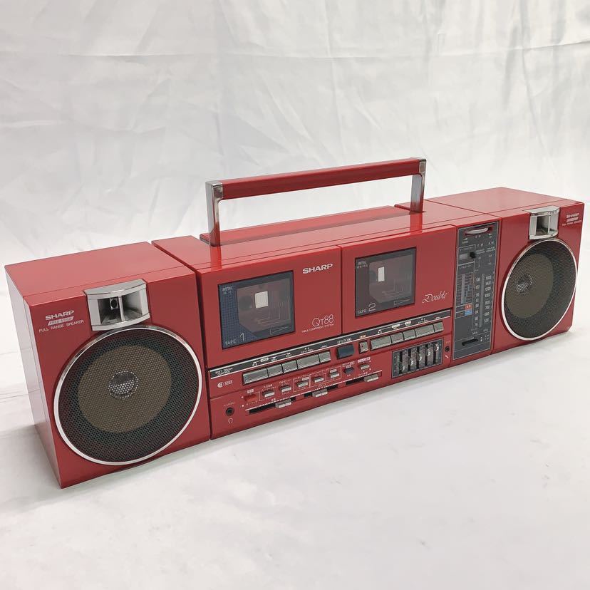 SHARP シャープ ラジカセ ダブルカセットデッキ QT-88R 昭和レトロ R中1001(ラジカセ)｜売買されたオークション情報