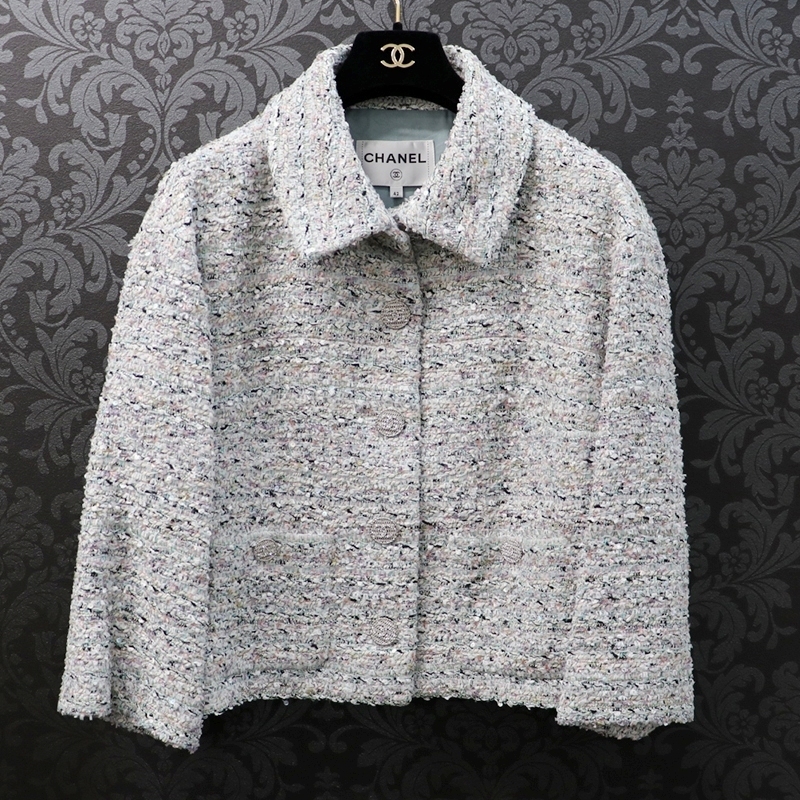▲CHANEL　シャネル　ツイード　ジャケット　42　スパンコール　MF613　19C▲　