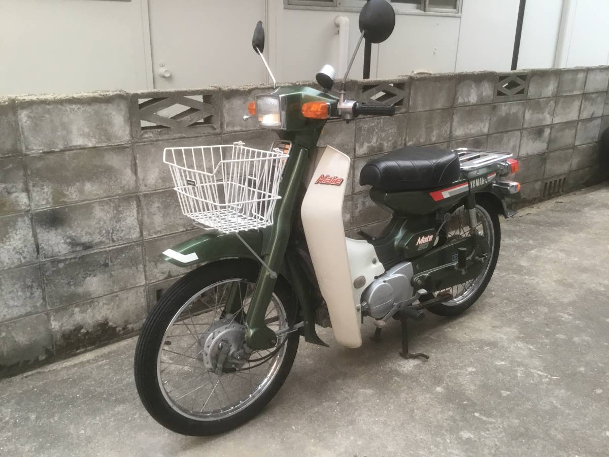 陸送格安 貴重2スト中古車 ヤマハメイトV80 セル無3速 ドライブスプロケット1丁上げ バッテリーレスキット付