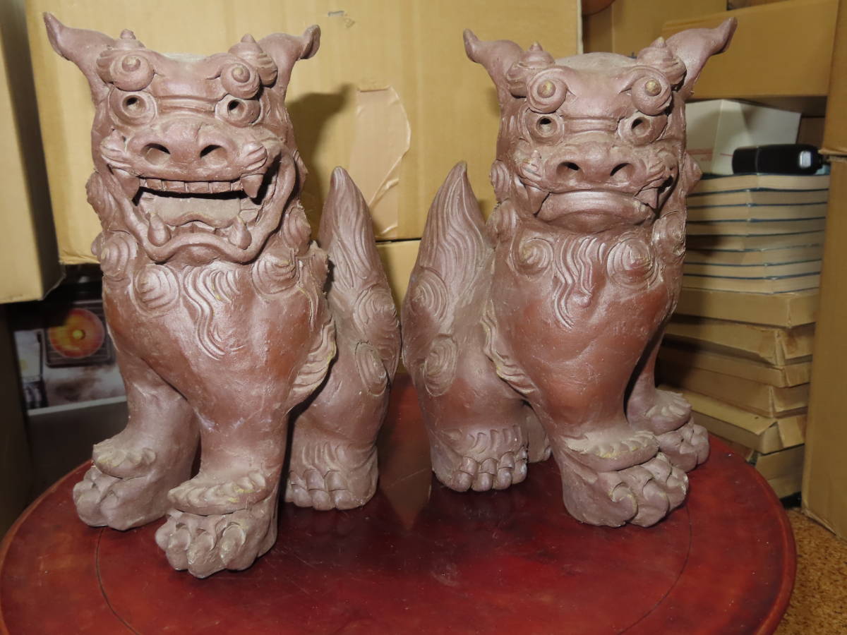 備前焼 在銘 狛犬 阿吽（あうん） 獅子一対 【公式通販】