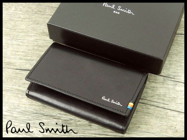 B7231 新品 即決 正規品☆Paul Smith ポールスミス☆黒 牛革