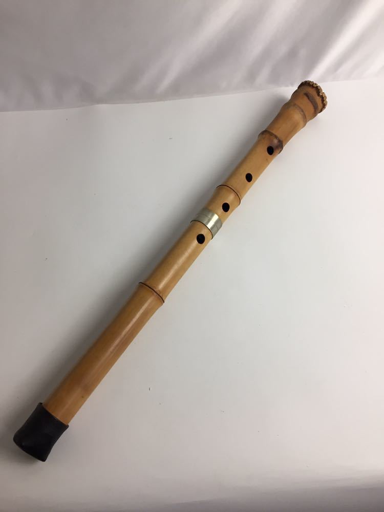 1円スタート□尺八□銘あり□雄泉□2本つなぎ□和楽器□全長56cm□管