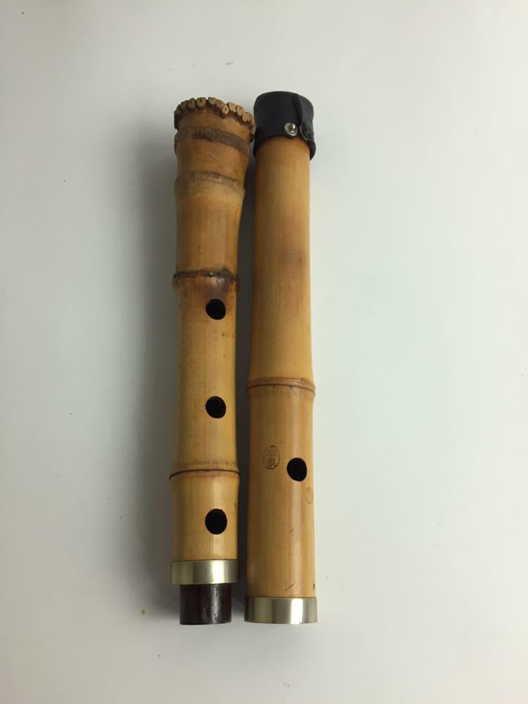 1円スタート□尺八□銘あり□雄泉□2本つなぎ□和楽器□全長56cm□管