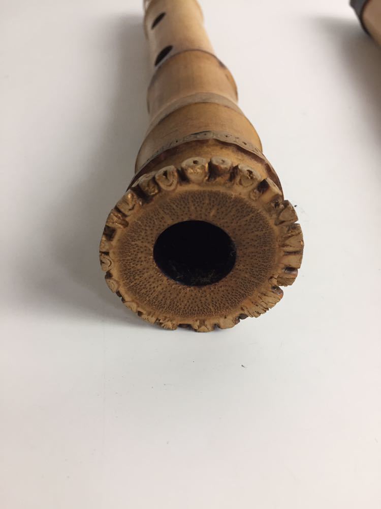 1円スタート□尺八□銘あり□雄泉□2本つなぎ□和楽器□全長56cm□管